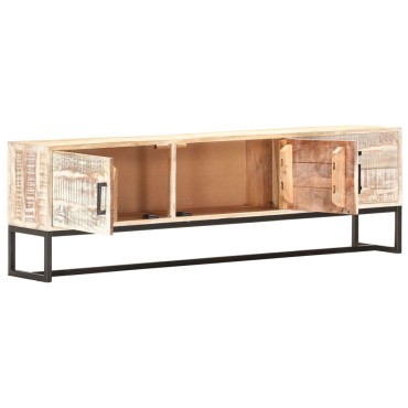 vidaXL Έπιπλο Τηλεόρασης Λευκό 140x30x45cm Μασίφ Ξύλο Ακακίας