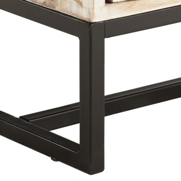 vidaXL Έπιπλο Τηλεόρασης Λευκό 140x30x45cm Μασίφ Ξύλο Ακακίας