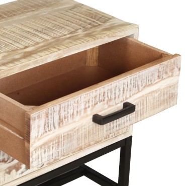 vidaXL Έπιπλο Τηλεόρασης Λευκό 140x30x45cm Μασίφ Ξύλο Ακακίας