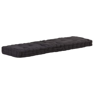vidaXL Μαξιλάρα Δαπέδου / Παλέτας Μαύρη 120x40x7cm Βαμβακερή