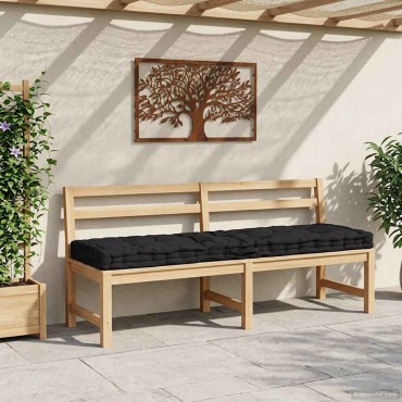 vidaXL Μαξιλάρα Δαπέδου / Παλέτας Μαύρη 120x40x7cm Βαμβακερή