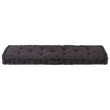 vidaXL Μαξιλάρα Δαπέδου / Παλέτας Μαύρη 120x40x7cm Βαμβακερή