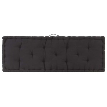 vidaXL Μαξιλάρα Δαπέδου / Παλέτας Μαύρη 120x40x7cm Βαμβακερή
