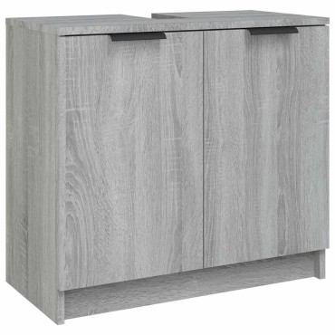 vidaXL Ντουλάπι Μπάνιου Γκρι sonoma 64,5x33,5x59cm Επεξεργασμένο Ξύλο 1 τεμ.