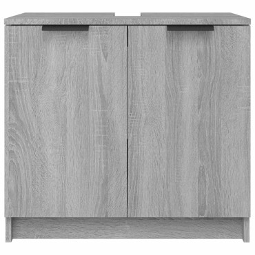 vidaXL Ντουλάπι Μπάνιου Γκρι sonoma 64,5x33,5x59cm Επεξεργασμένο Ξύλο 1 τεμ.