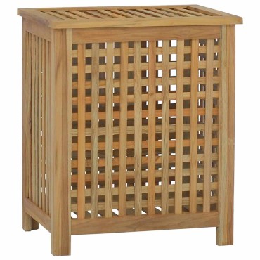 vidaXL Καλάθι Άπλυτων 50x35x60 εκ. από Μασίφ Ξύλο Teak