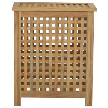 vidaXL Καλάθι Άπλυτων 50x35x60 εκ. από Μασίφ Ξύλο Teak