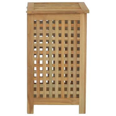 vidaXL Καλάθι Άπλυτων 50x35x60 εκ. από Μασίφ Ξύλο Teak
