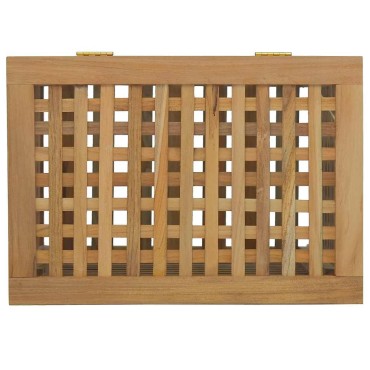 vidaXL Καλάθι Άπλυτων 50x35x60 εκ. από Μασίφ Ξύλο Teak