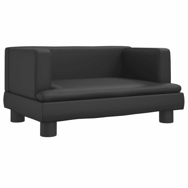 vidaXL Καναπές Παιδικός Μαύρος 60x40x30cm από Συνθετικό Δέρμα 1 τεμ.