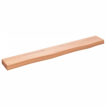 vidaXL Ράφι Τοίχου Ανοιχτό Καφέ 80x10x4cm Επεξεργ. Μασίφ Ξύλο Δρυός 1 τεμ.