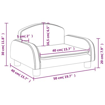 vidaXL Καναπές Παιδικός Σκούρο Γκρι 50x40x30cm από Ύφασμα 1 τεμ.