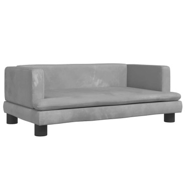 vidaXL Καναπές Παιδικός Ανοιχτό Γκρι 80x45x30cm από Βελούδο 1 τεμ.