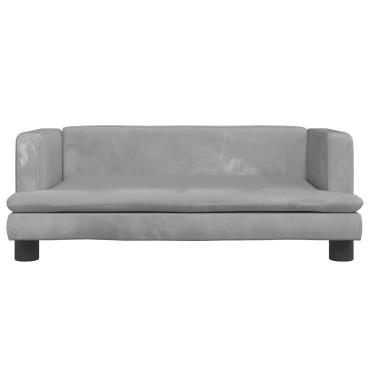 vidaXL Καναπές Παιδικός Ανοιχτό Γκρι 80x45x30cm από Βελούδο 1 τεμ.