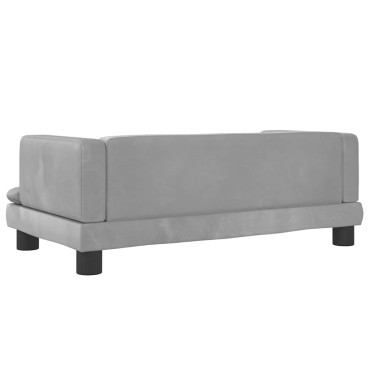 vidaXL Καναπές Παιδικός Ανοιχτό Γκρι 80x45x30cm από Βελούδο 1 τεμ.