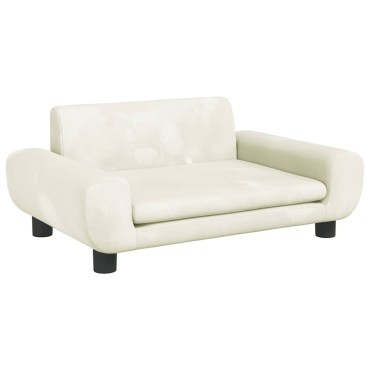 vidaXL Καναπές Παιδικός Κρεμ 70x45x33cm Βελούδινος 1 τεμ.
