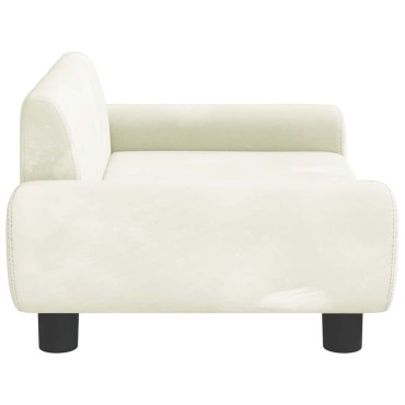 vidaXL Καναπές Παιδικός Κρεμ 70x45x33cm Βελούδινος 1 τεμ.