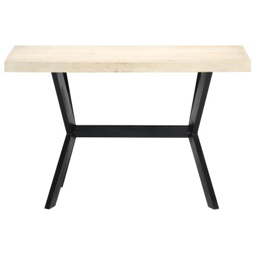 vidaXL Τραπεζαρία Λευκή 120x60x75cm από Μασίφ Ξύλο Μάνγκο 1 τεμ.
