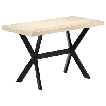 vidaXL Τραπεζαρία Λευκή 120x60x75cm από Μασίφ Ξύλο Μάνγκο 1 τεμ.