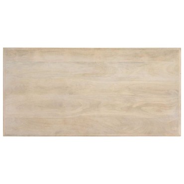 vidaXL Τραπεζαρία Λευκή 120x60x75cm από Μασίφ Ξύλο Μάνγκο 1 τεμ.