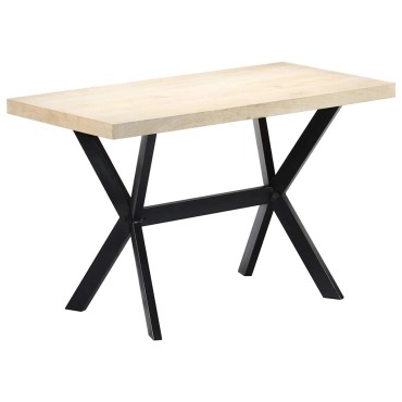 vidaXL Τραπεζαρία Λευκή 120x60x75cm από Μασίφ Ξύλο Μάνγκο 1 τεμ.