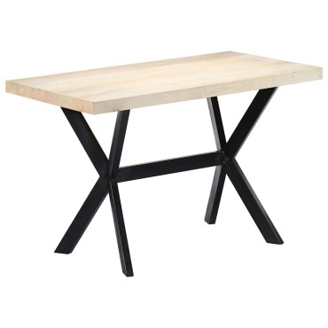 vidaXL Τραπεζαρία Λευκή 120x60x75cm από Μασίφ Ξύλο Μάνγκο 1 τεμ.