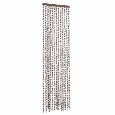 vidaXL Σήτα - Κουρτίνα Πόρτας Taupe / Λευκό 56 x 185 εκ. από Σενίλ