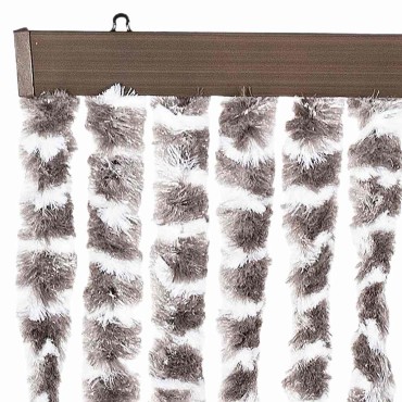 vidaXL Σήτα - Κουρτίνα Πόρτας Taupe / Λευκό 56 x 185 εκ. από Σενίλ