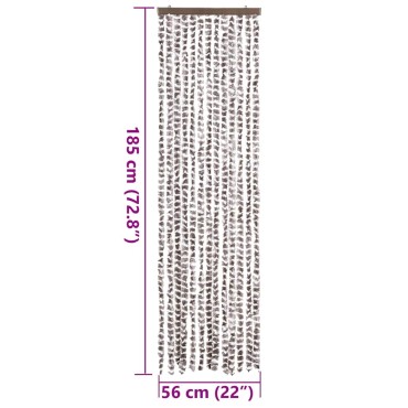 vidaXL Σήτα - Κουρτίνα Πόρτας Taupe / Λευκό 56 x 185 εκ. από Σενίλ