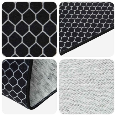 vidaXL Χαλί Runner ORIZ 1150 gsm Μαύρο δίχτυ σχέδιο