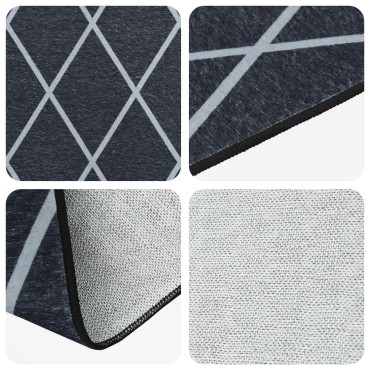 vidaXL Χαλί Runner ORIZ 1150 gsm Μαύρο δίχτυ σχέδιο