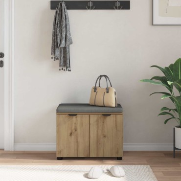 vidaXL Παγκάκι Χαλωρίου Τεχνίτικη Δρυς 60x38x46 εκ 1 τεμ.