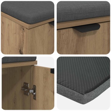 vidaXL Παγκάκι Χαλωρίου Τεχνίτικη Δρυς 60x38x46 εκ 1 τεμ.