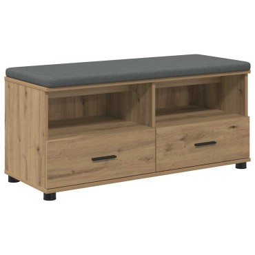 vidaXL Πάγκος Παπουτσιών με Μαξιλάρι Artisan Δρυς 100x38x46 εκ 1 τεμ.