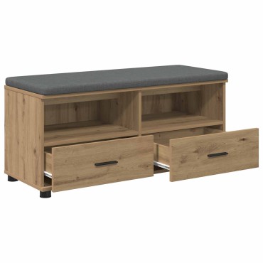 vidaXL Πάγκος Παπουτσιών με Μαξιλάρι Artisan Δρυς 100x38x46 εκ 1 τεμ.