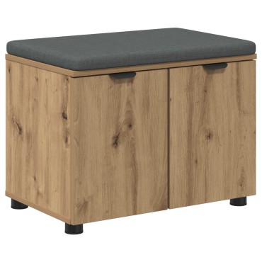 vidaXL Πάγκος Παπουτσιών με Μαξιλάρι Artisan Δρυς 60x38x46 εκ 1 τεμ.