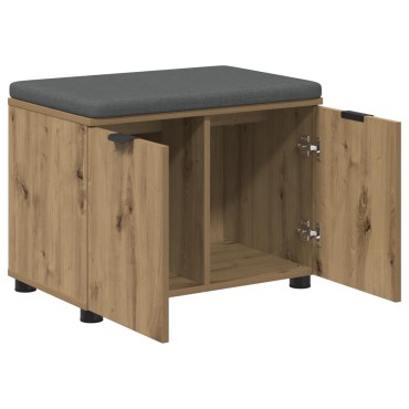 vidaXL Πάγκος Παπουτσιών με Μαξιλάρι Artisan Δρυς 60x38x46 εκ 1 τεμ.