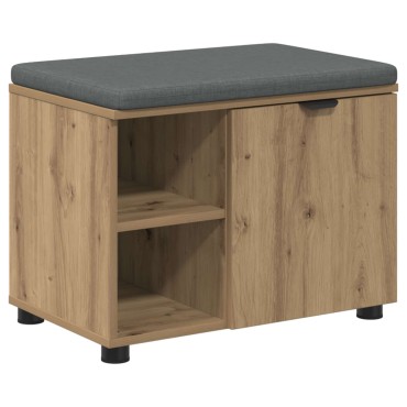 vidaXL Πάγκος Παπουτσιών με Μαξιλάρι Artisan Δρυς 60x38x46 εκ 1 τεμ.
