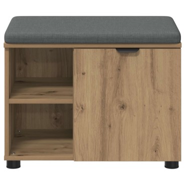 vidaXL Πάγκος Παπουτσιών με Μαξιλάρι Artisan Δρυς 60x38x46 εκ 1 τεμ.