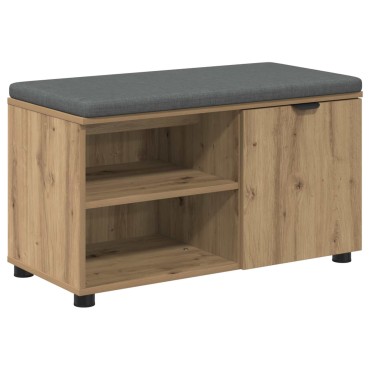 vidaXL Πάγκος Παπουτσιών με Μαξιλάρι Artisan Δρυς 80x38x46cm 1 τεμ.