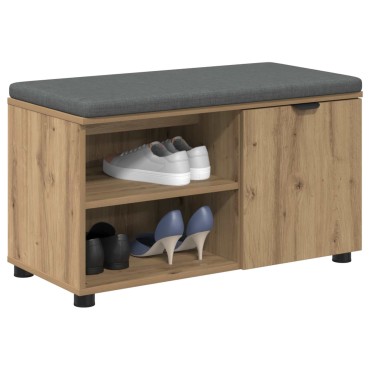 vidaXL Πάγκος Παπουτσιών με Μαξιλάρι Artisan Δρυς 80x38x46cm 1 τεμ.