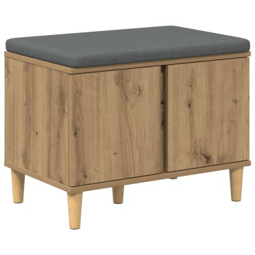 vidaXL Πάγκος Παπουτσιών με Μαξιλάρι Artisan Δρυς 60x38x46 εκ 1 τεμ.