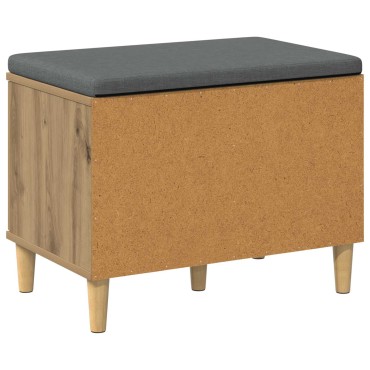 vidaXL Πάγκος Παπουτσιών με Μαξιλάρι Artisan Δρυς 60x38x46 εκ 1 τεμ.