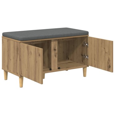 vidaXL Πάγκος Παπουτσιών με Μαξιλάρι Artisan Δρυς 80x38x46 εκ 1 τεμ.