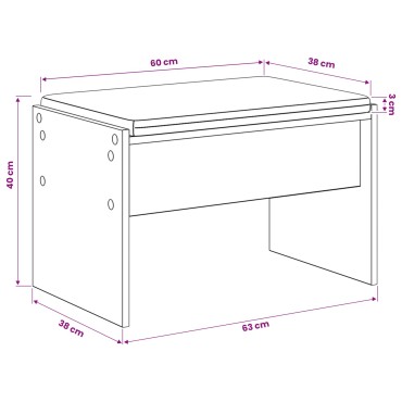 vidaXL Πάγκος Παπουτσιών με Μαξιλάρι Artisan Δρυς 63x38x40 εκ 1 τεμ.