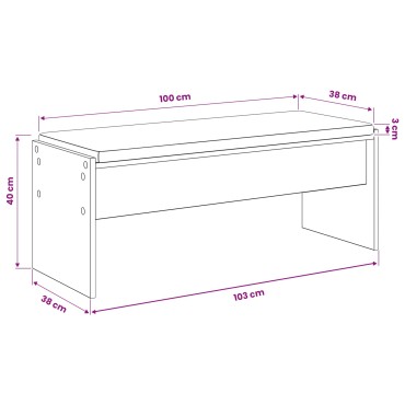 vidaXL Πάγκος Παπουτσιών με Μαξιλάρι Artisan Δρυς 103x38x40 εκ 1 τεμ.