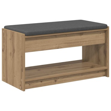 vidaXL Πάγκος Παπουτσιών με Μαξιλάρι Artisan Δρυς 83x38x45 εκ 1 τεμ.