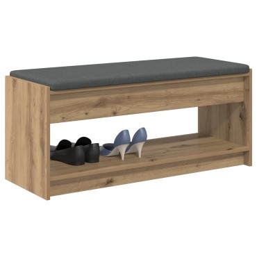 vidaXL Πάγκος Παπουτσιών με Μαξιλάρι Artisan Δρυς 103x38x45 εκ 1 τεμ.