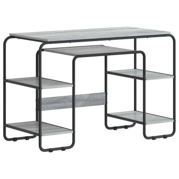 vidaXL Γραφείο με αποθηκευτικό χώρο Γκρι Sonoma 113,5x52x75,5cm 1 τεμ.