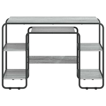 vidaXL Γραφείο με αποθηκευτικό χώρο Γκρι Sonoma 113,5x52x75,5cm 1 τεμ.